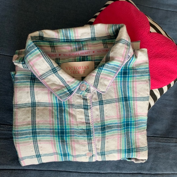 Donated Victoria’s Secret Flannel PJ Shirt🍭 - Picture 2 of 7